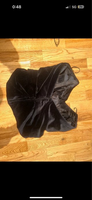 Top terciopelo Zara negro Talla M