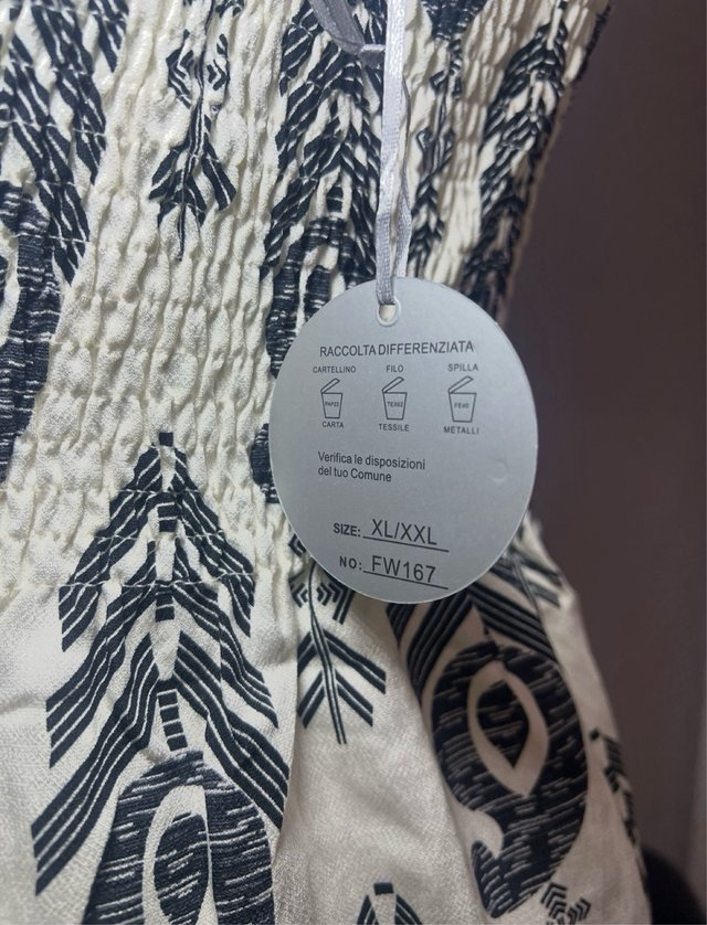 Vestido estampado blanco y negro Talla XL/Xxl