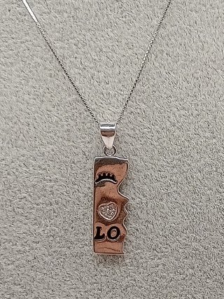Collana ciondolo profilo viso donna argento s925