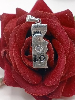 Collana ciondolo profilo viso donna argento s925