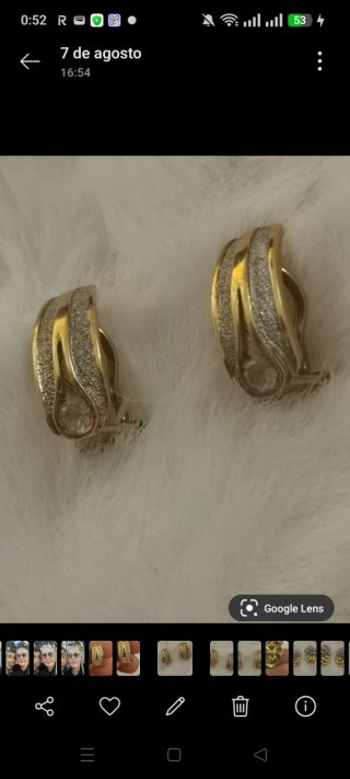 Pendientes chapados oro con circón