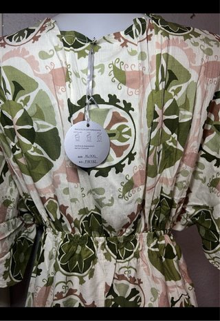 Vestido estampado verde y blanco Talla XL/XXL