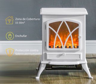 Chimenea Eléctrica Blanca