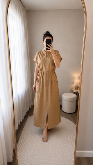 Vestido beige talla única