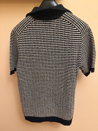 Polo Massimo Dutti Rayas Blanco y Negro