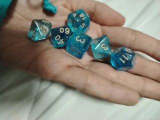 Set Dados Poliedricos D&D Azul con bolsa de tela