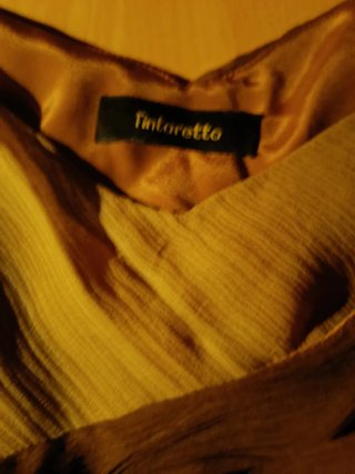 Top de fiesta Tintoretto marrón -beige
