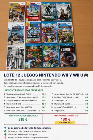 Lote 12 Juegos Wii y Wii U