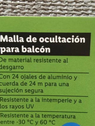 Malla para Vallas o Balcónes Livarno