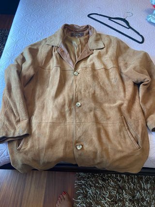 Parka de ante para hombre, marrón