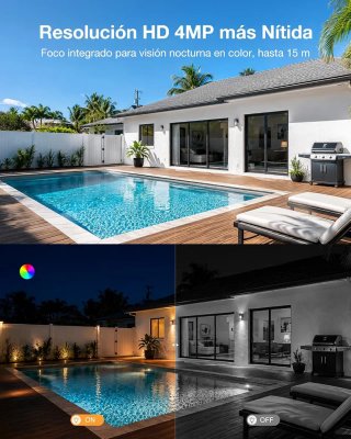Pack de 2 canaras Vigilancia Tical 4MP WiFi Solar