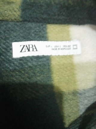 Sudadera Zara cuadros verde y blanco
