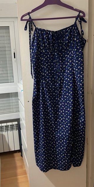 Vestido midi floral azul talla L