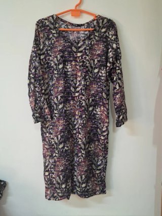 Vestido pakistaní estampado floral 3pc