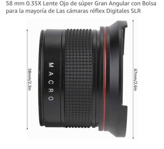 Objetivo Gran Angular 58mm Ojo de pez
