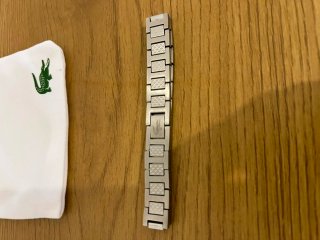 Pulsera Lacoste Plata y Blanco
