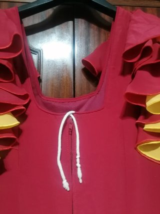 Traje Flamenca Volantes Rojo y Amarillo