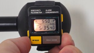 Seiko S229 Runners Pulsemeter Cronógrafo Digital