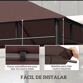 Techo repuesto cenador 3x3