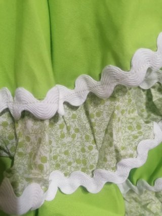 Traje Flamenca Niña Verde y Blanco