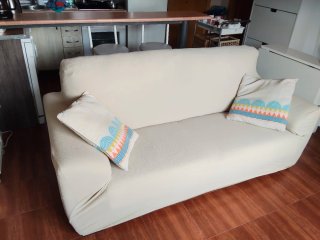 Sofá Granfort Piel 3 Plazas 1,90m Beige