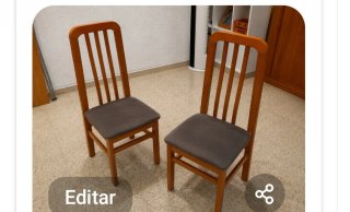 6 Sillas de Madera y Tela