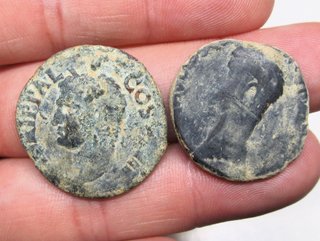 5 Monedas Romanas As (Agripa, Domiciano, Germánico