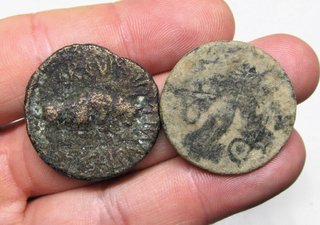5 Monedas Romanas As (Agripa, Domiciano, Germánico