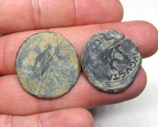 5 Monedas Romanas As (Agripa, Domiciano, Germánico