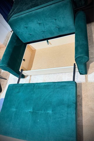 Sofá-cama 2 plazas terciopelo verde