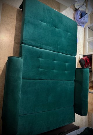 Sofá-cama 2 plazas terciopelo verde