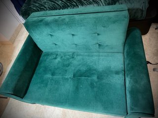 Sofá-cama 2 plazas terciopelo verde