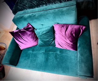 Sofá-cama 2 plazas terciopelo verde