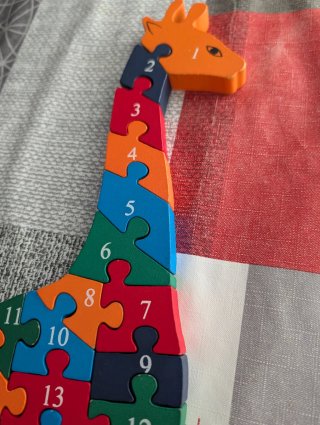 Puzzle Jirafa Madera Números 1-26