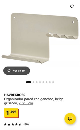 4 Organizadores Pared IKEA Metal Gris