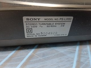 Tocadiscos estéreo, Sony PS-LX60