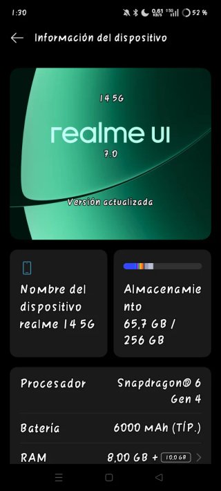 Móvil Realme 14 5G Marrón 256GB
