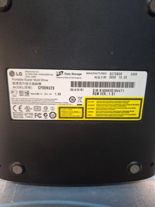 LG GP08 Lite, grabadora y lectora de CD/DVD externa y portátil