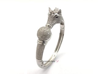 esclava plata 925mm con piedra con circonita