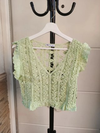 Camiseta Zara calada sin mangas M