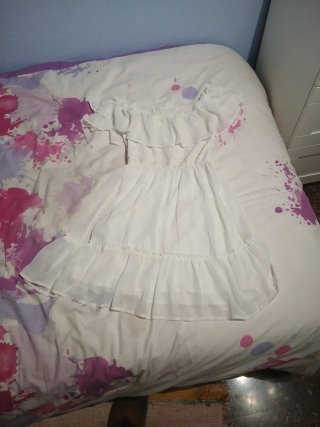 Vestido blanco verano volantes