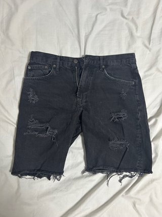 Bershka bermudas vaqueras negras rotas