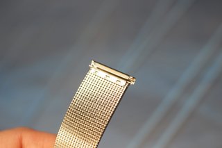 06. Correa milanesa acero inox. Armis. Reloj Racing, años 70. 20 mm. Cierre desplegable.