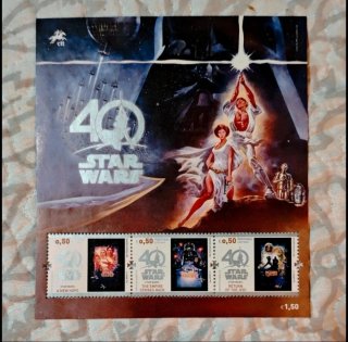 Hoja Sellos Star Wars 40 Aniversario Rara de ver.