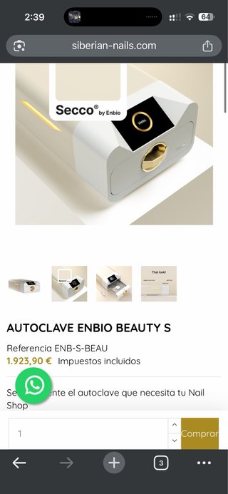 Autoclave ENBIO S BEAUTY EDITION ESTERILIZADOR