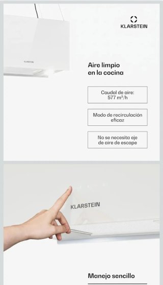 Campana extractora Klarstein Blanca