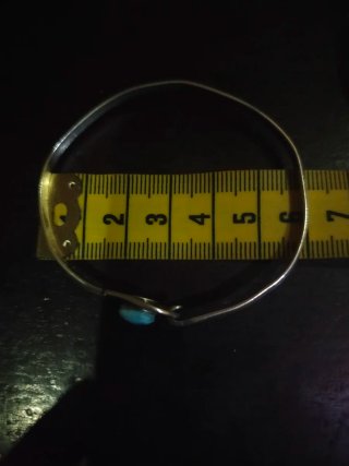 Brazalete Plata 925 y piedra Larimar Cierre gancho