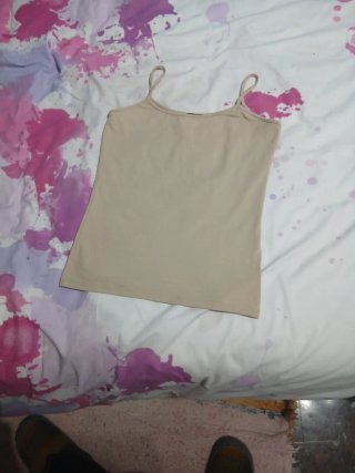 Camiseta de tirantes beige