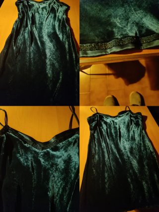 Vestido de fiesta Amitié de terciopelo verde