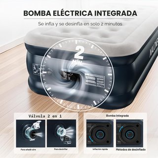 Colchón Hinchable Individual Nalone Bomba Integrad